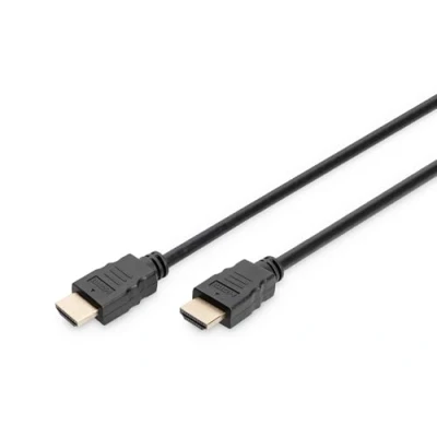 Image de DIGITUS Câble de Connexion HDMI Premium High Speed, Type A mâle/mâle 2.0 1.0m avec Canal Ethernet Ultra HD 4k/60Hz Compatible TV/projecteur/Moniteur Contacts dorés Noir