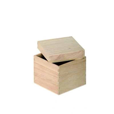 Image de Artemio Boîte Cube à Décorer, Bois, Beige, 12 x cm VIBB19