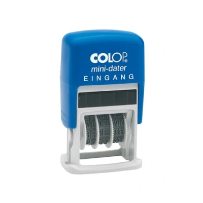 Image de Colop MiniDater S160/L1 5 x 25 mm, coussin d&#039;entrée rouge/bleu de 4 7 2 cm