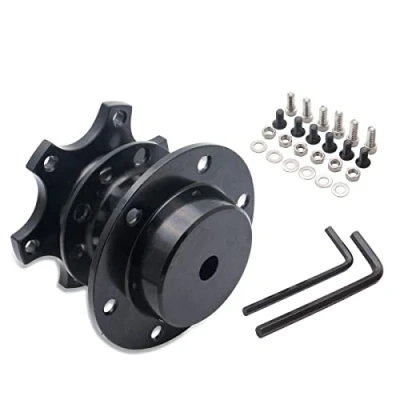 Image de adaptateur de moyeu à dégagement rapide pour volant voiture, course universel Kit bossage amovible automobile, rallye, sport motifs 6 trous, noir