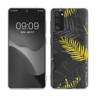 Image de kwmobile Coque Compatible avec Samsung Galaxy S20 FE Housse de téléphone Protection Souple en TPU Jaune Gris Transparent