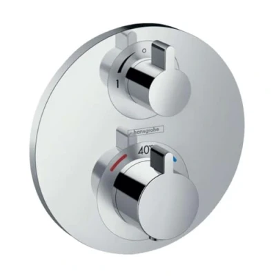 Image de hansgrohe Ecostat S Set de finition pour mitigeur thermostatique encastré avec robinet d&#039;arrêt, chromé, 15757000