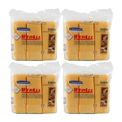 Image de WypAll chiffons en microfibres 8394 4 paquets de 6 jaunes 40 x cm (24 au total)