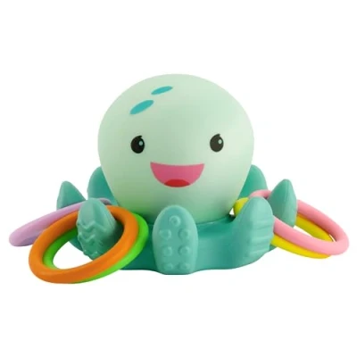 Image de Infantino Attrape Anneaux Lumineux Jouet Pieuvre Améliore la motricité des bébés et Tout Petits S’illumine pour Un Jeu captivant 5 à Lancer 6 Mois Plus