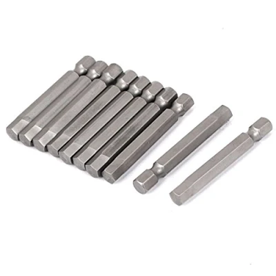 Image de sourcing map embouts de tournevis 1/4 pouce tige 50mm long H6.0 hexagonaux magnétiques 10 pièces