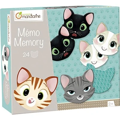 Image de Avenue Mandarine JE505O Une boite éducative de 24 jetons À partir 2 ans MEMO Chats et expressions