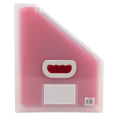 Image de Exacompta Réf. 55598E 1 trieur de bureau porte revues Crystal poignée rigide en polypropylène intérieur multicolore 12 compartiments dim 26,5 x32,5 cm couleur cristal