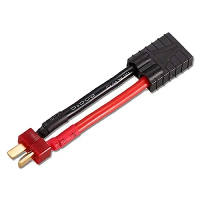 Image de 1 adaptateur de qualité supérieure 2 broches femelles vers Fiche T Dean mâle dorée Anti inversion polarité 12 AWG Câble pour batterie LiPo Modélisme Copter RC