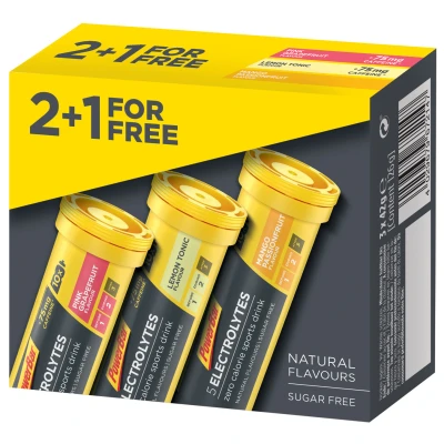 Image de Boissons PowerBar 5 Electrolytes MultiPack 8 packs of 2+1x10 tabs Mixed : Mango Passion Fruit+Pink Grapefruit+Lemon Tonic