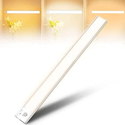 Image de AiQInu 146 lampe de placard LED avec détecteur mouvement, Rechargeable par USB, 40 cm à intensité variable bande magnétique pour la cuisine, les escaliers