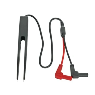 Image de Velleman Pincette de test pour composants SMD, longueur câble 40 cm, pointe fine, max 24 V/1 A, idéal tester, mesurer, réparer ou remplacer des SMD