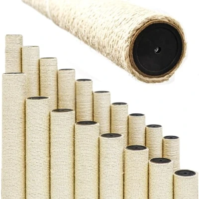 Image de eyepower Ø 9,2 cm : 20 Poteau de Rechange Arbre à Chat M8 Poteaux Griffer avec Corde en Sisal Grattoir pour Chats Résistant Tronc d&#039;arbre Pièces Détachées Colonne Griffoir Remplacement