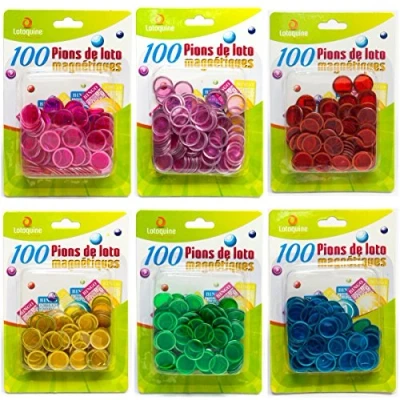 Image de Lotoquine 100 Pions de loto magnétiques Coloris aléatoire