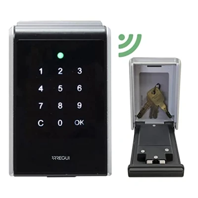 Image de ARREGUI KEEPER E SEG013 A Boîte à Clés Connectée Coffre de Sécurité pour avec Bluetooth &amp; Application Mobile Boitier Clé Mural Résidence Tourisme Smart Home Gris