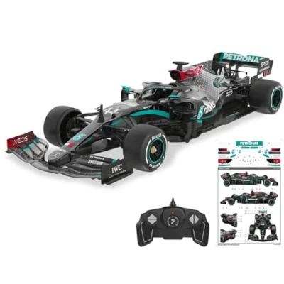 Image de voiture télécommandée Mercedes F1 AMG W11 EQ (Échelle 1:18) 2.4 GHz sous licence officielle Benz Modèle de course Pilotes Lewis Hamilton + George Russell