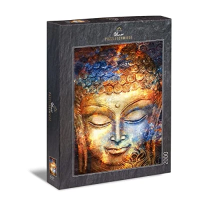 Image de Ulmer Puzzleschmiede Puzzle Bouddha de 2000 pièces d&#039;art avec motif bouddhiste La tête comme peinture aquarelle