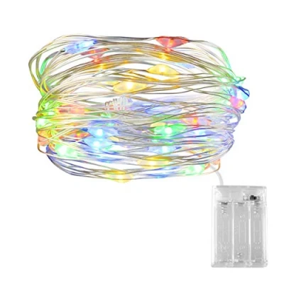 Image de Dalugo guirlandes lumineuses, lumineuses 3M 30 LED à piles pour chambre de filles/garçons, mariage, anniversaire, Noël (Multicolore)