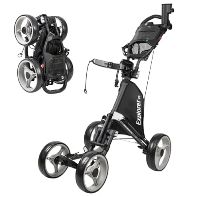 Image de Caddytek Chariot de Golf Ultra léger à 4 Roues Explorer V8, Mixte, V8 DG, Gris foncé, Taille Unique