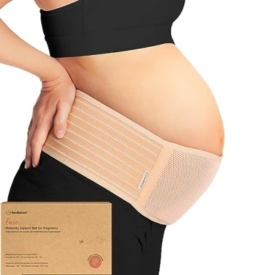 Image de Bande de Ventre Maternité Pour La grossesse Ceinture Maintien Du Douce &amp; Respirante Bandes soutien pelvien (Classic Ivory, M/L)