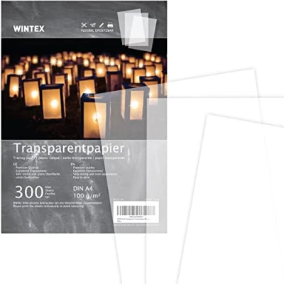 Image de WINTEX Papier Calque Transparent A4 Lot de 300 Feuilles pour l&#039;Impression Jet d&#039;Encre Papiers Transparents Design et Architecture