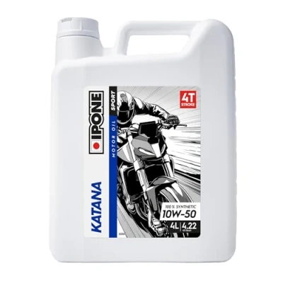 Image de IPONE Huile Moteur Moto 4 Temps 10W50 Full Power Katana 100% Synthétique avec Esters Passage de Vitesse Plus Fluide Bidon 4L
