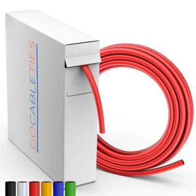 Image de Gocableties Mini bobine de gaine thermorétractable imperméable rouge 3,2 mm x 11 m rapport rétrécissement 2:1 isolation câbles, marquage, regroupement ou réparation fils électriques
