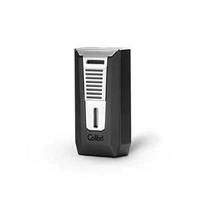 Image de Briquet Colibri Slide Double Jet Flame Allume Cigare et Cigarettes Coupe poinçon intégré Résistant au Vent Fonctionne avec Butane (Non Inclus) Coffret Cadeau élégant Garantie de Deux Ans