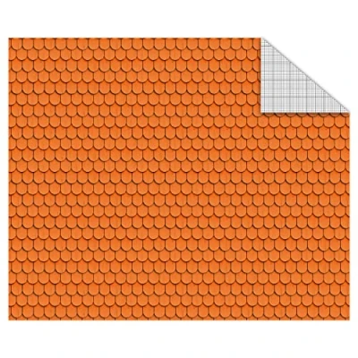 Image de Ursus 11404602F Carton photo Pour modélisme et maisons en papier Bardeaux bois orange Format A4 300 g/m² 10 feuilles de bricolage imprimé des deux côtés à motif