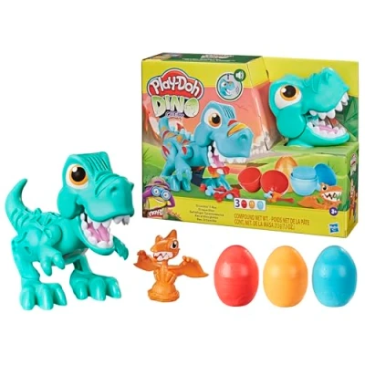 Image de Play Doh Pâte à Modeler Dino Crew Croque pour Enfants avec Bruits Rigolos de Dinosaure Inclut 3 Œufs 70 g