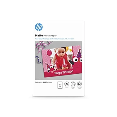 Image de Papier photo Mat HP, 180 g/m2, 10 x 15 cm, 25 feuilles