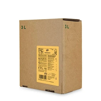 Image de KoRo jus d&#039;argousier biologique Bag in Box 3 l 100% direct sans sucre ajouté et additifs artificiels dans un pack économique.