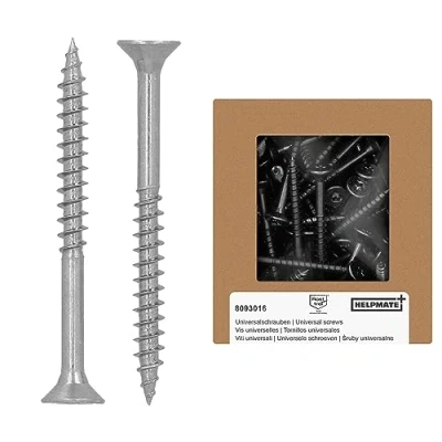 Image de HELPMATE Vis universelles tête fraisée 4,5x50 acier inoxydable A2 150 à bois avec entraînement en T et filetage partiel pour panneaux de particules l&#039;intérieur l&#039;extérieur