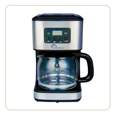 Image de LITTLE BALANCE 8630 Café Control, Cafetière Filtre, Programmable 24h, Verseuse verre, 12 tasses, 900 W, Finitions Inox