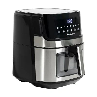 Image de Melchioni Family Friteuse à Air Smart GINEVRA, Capacité de 6,5 L, Timer 1/60 minutes, avec Wi Fi compatible Google et Alexa, Fryer Multiprogramme App, 80 200C, 1600 W, Couleur Noire