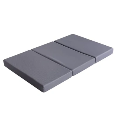 Image de Amazon Basics Matelas Pliant en Mousse à mémoire de Forme, Moyenne Ferme, 75 x 195 10 cm, Gris