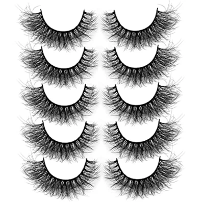 Image de Mink Lashes 3D Volume Faux cils naturels Pack Fluffy Wispy Eyelles (3d / 15 mm) .NOPEILVI