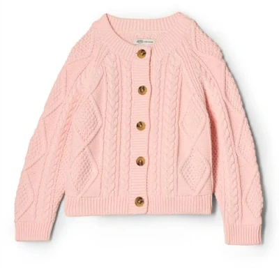 Image de Amazon Essentials x Sofia Grainge Pull Cardigan Style pêcheur Mixte Bébé, Rose Clair, 12 Mois
