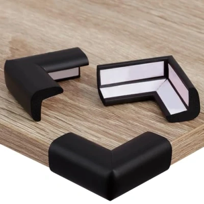 Image de Hoffenbach 20x Protection pour Bébé Coussin de Sécurité en Mousse Adhésive Angles Table, Meubles, Bureau et Étagères Protège Tête Enfant Noir