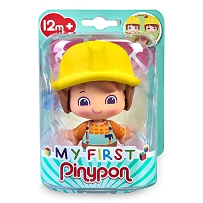Image de Pinypon My First Pinypon, figurine d&#039;ouvrier, 3 expressions de visages différentes, pour enfants à partir 1 an