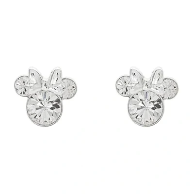 Image de Disney Minnie Mouse E905162RAPRL Boucles d&#039;oreilles en Argent sterling avec pierre de naissance d&#039;avril Transparent, sterling, Cristal