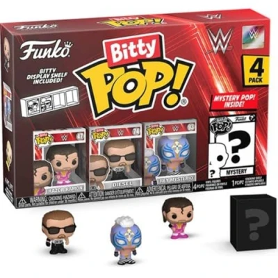Image de Funko Bitty Pop ! WWE Razor Ramon™, Diesel™, Rey Mysterio®, et Une Figurine mystère 0,9 Pouce (2,2 cm) à Collectionner Idée Cadeau Cake Topper