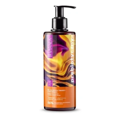 Image de Vianek Gel nettoyant pour le visage à la vitamine C 300 ml doux prébiotique Nettoyage et éclaircissement Formule végétalienne tous les types de peau