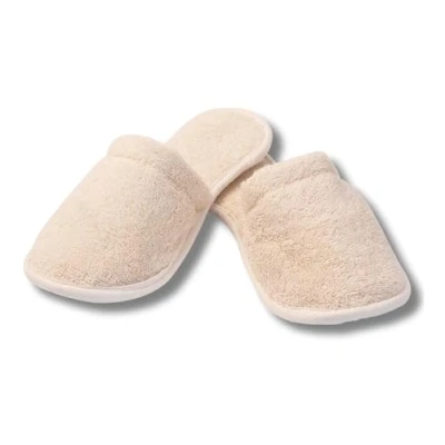 Image de Eco Bath London Pantoufles en tissu éponge naturel Luxe 100% coton bio, ultra doux, lavables machine pour le bain et la maison, taille M (39 40)