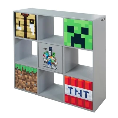 Image de phoenix group Minecraft Étagère 3 x avec Portes et Compartiments Ouverts