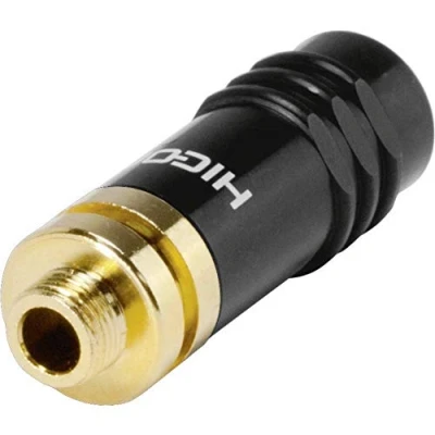 Image de Jack 3.5 mm Femelle, Droit Hicon HI J35S SCREW F Nombre de pôles: 3 stéréo Noir 1 pc(s)