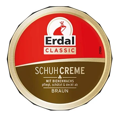 Image de Erdal Crème en conserve marron, cirage à chaussures avec cire d&#039;abeille nourrit et le cuir, 1 paquet (1 x 75 ml)