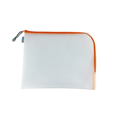 Image de HERMA 20018 pochette à documents A4 avec fermeture éclair (36 x 28 cm) grande transparente zip pour documents, dossiers, jouets, sac de rangement, orange