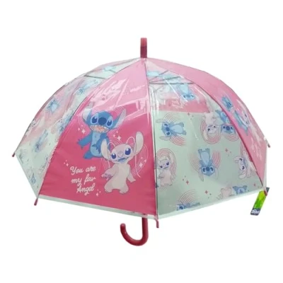 Image de eplusm STITCH BEACH Parapluie dôme manuel, 8 panneaux, baleines métalliques, confortable et polyvalent, qualité résistance, 43 cm, matériau polyester, rose pastel, M, Décontracté