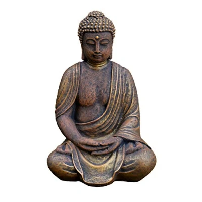 Image de gartendekoparadies.de Figure de Pierre Massive Bouddha en reconstituée, résistant au Gel (Or)