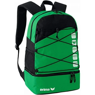Image de Erima Club 5 Sac à Dos Multifonctions avec Compartiment inférieur Mixte Adulte, Vert/Noir, Taille Unique